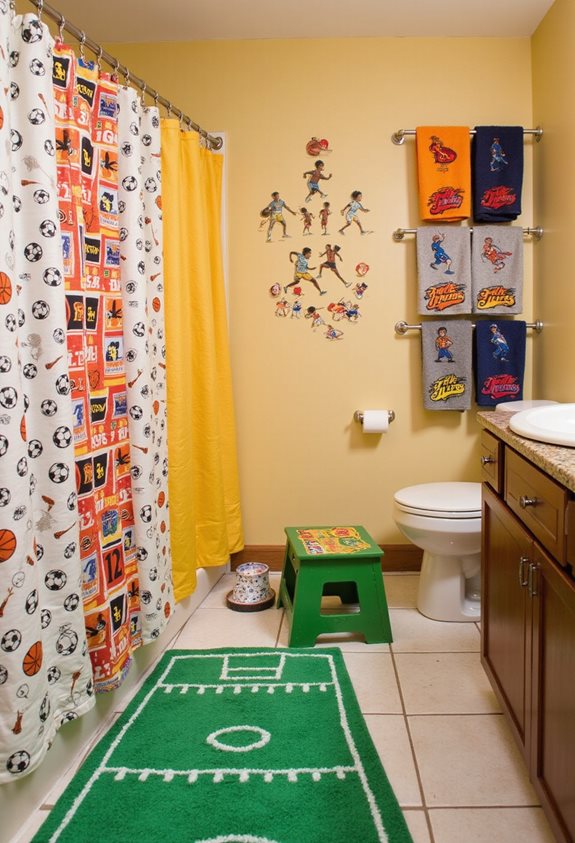 idées de décoration de salle de bain sportives