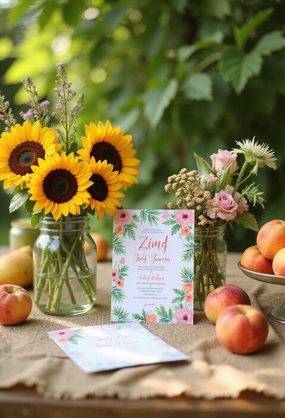 invitations de baby shower sur le thème de l'été