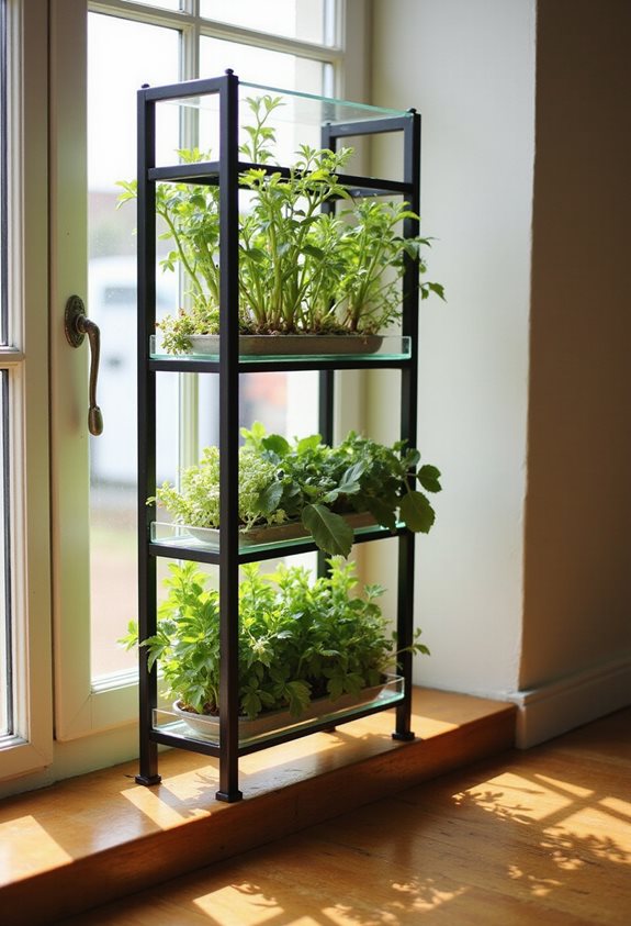 jardin vertical de fenêtre ensoleillée