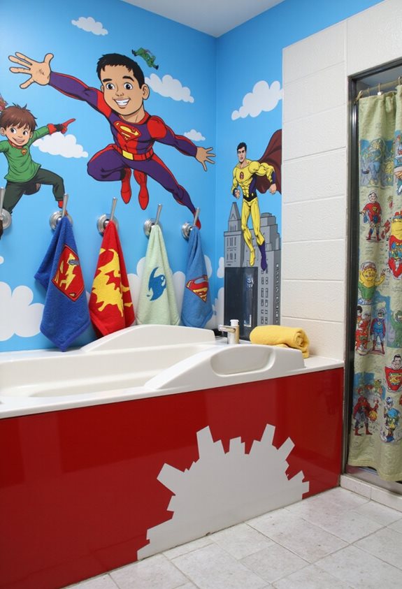 aventure de transformation de salle de bain de super-héros