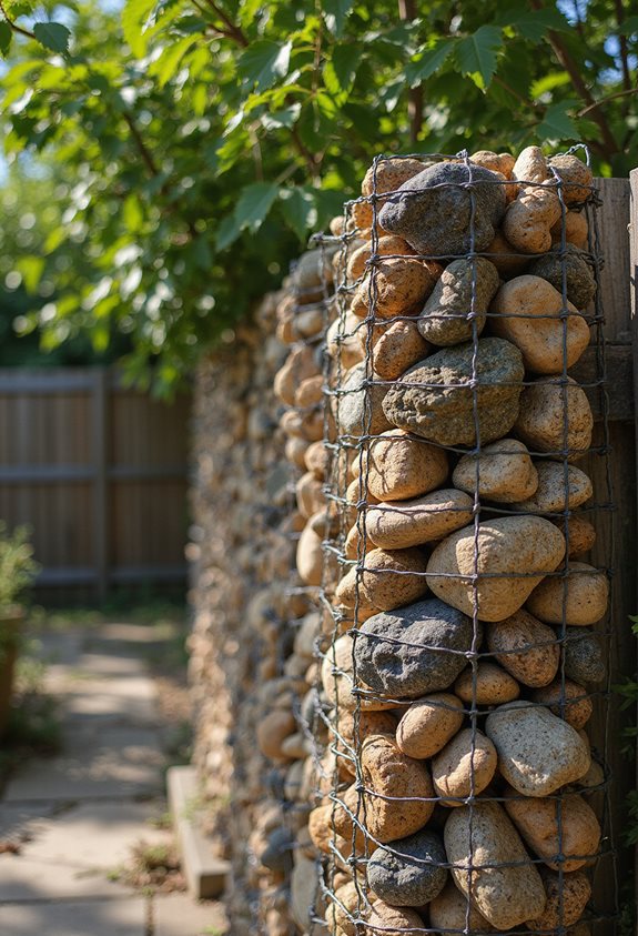 clôture en gabion naturel texturé