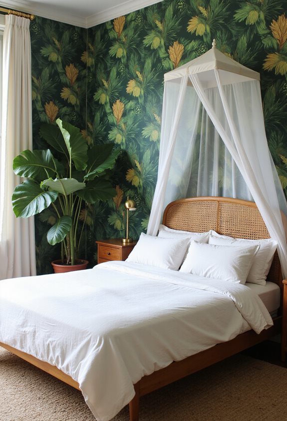 papier de fond avec un accent de palmier tropical