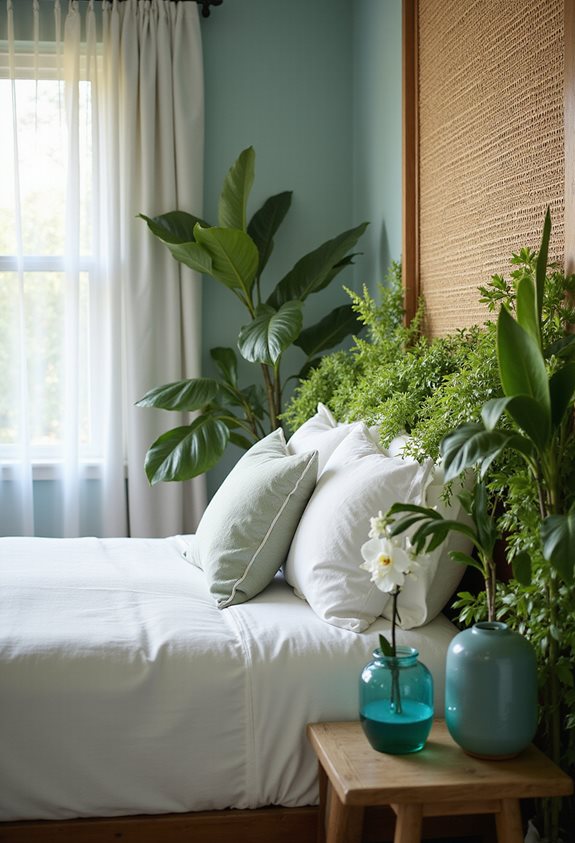 chambre tropicale avec des accents océaniques