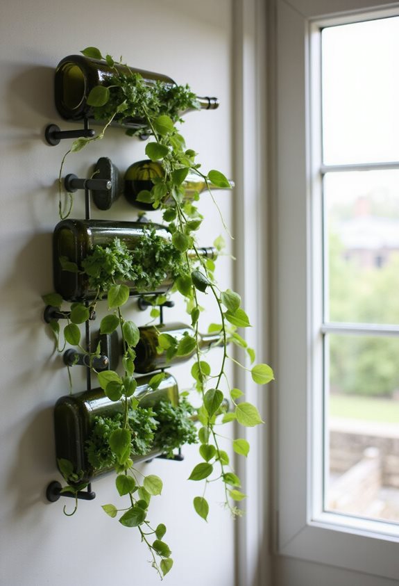mur de bouteille recyclée pour le jardin