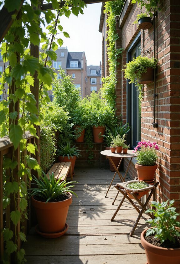 transformation de jardin vertical sur balcon