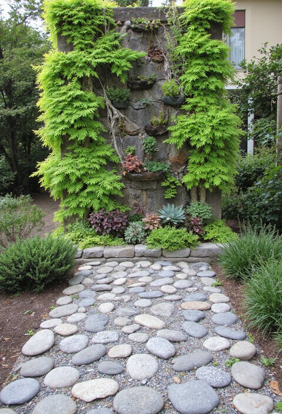 design de jardin vertical en pierre