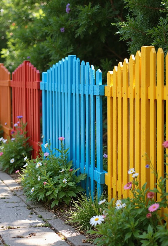 idées de clôtures peintes vibrantes