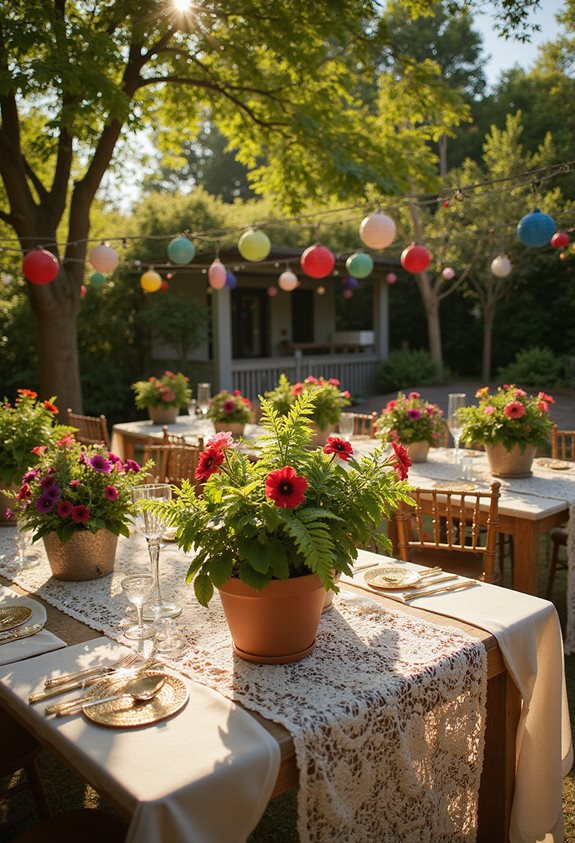 plantes en pot vibrantes en pièce centrale
