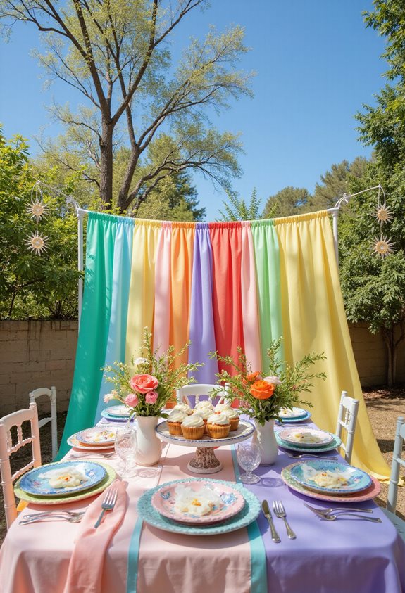 thème de baby shower arc-en-ciel vibrant