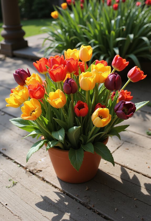 affichage vibrant de tulipes de printemps