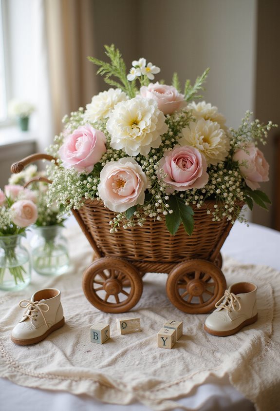 éléments de bébé vintage charme de centre de table