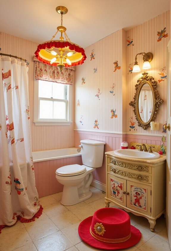 décor de salle de bain de cirque vintage