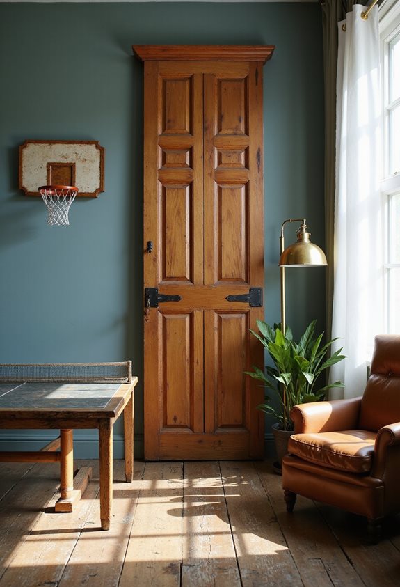 vitrine de porte de salle de sport vintage