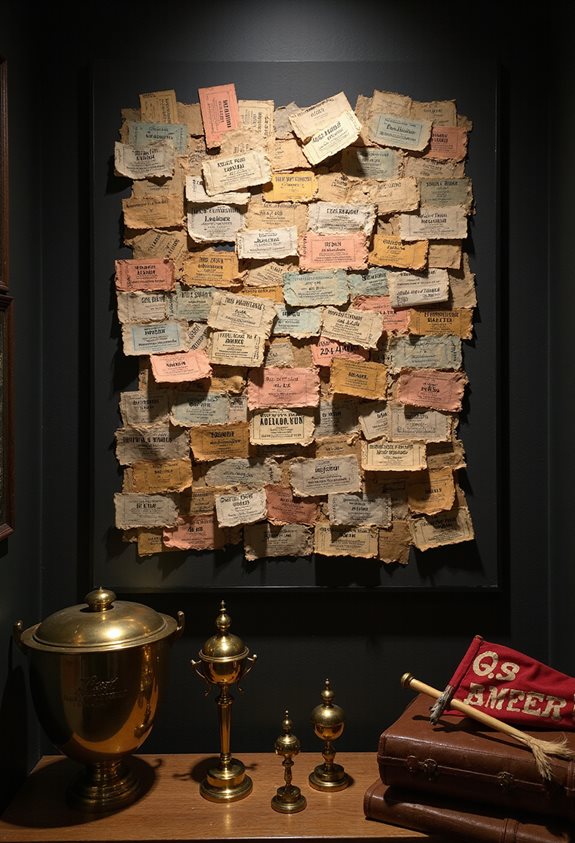 collage de galerie de billets vintage