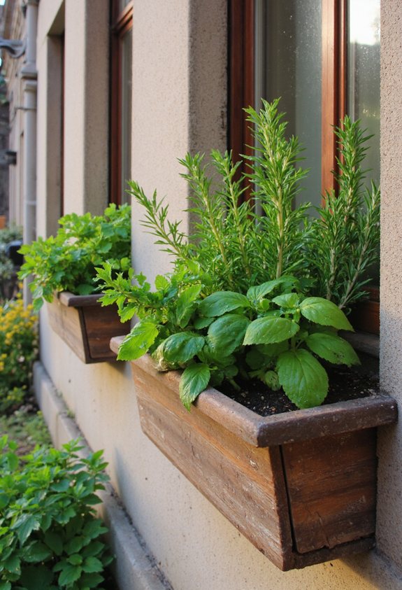 essentiels de jardin d'herbes de fenêtre