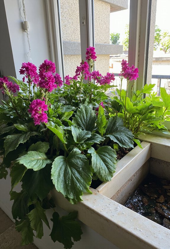 bacs à fleurs avec irrigation intégrée