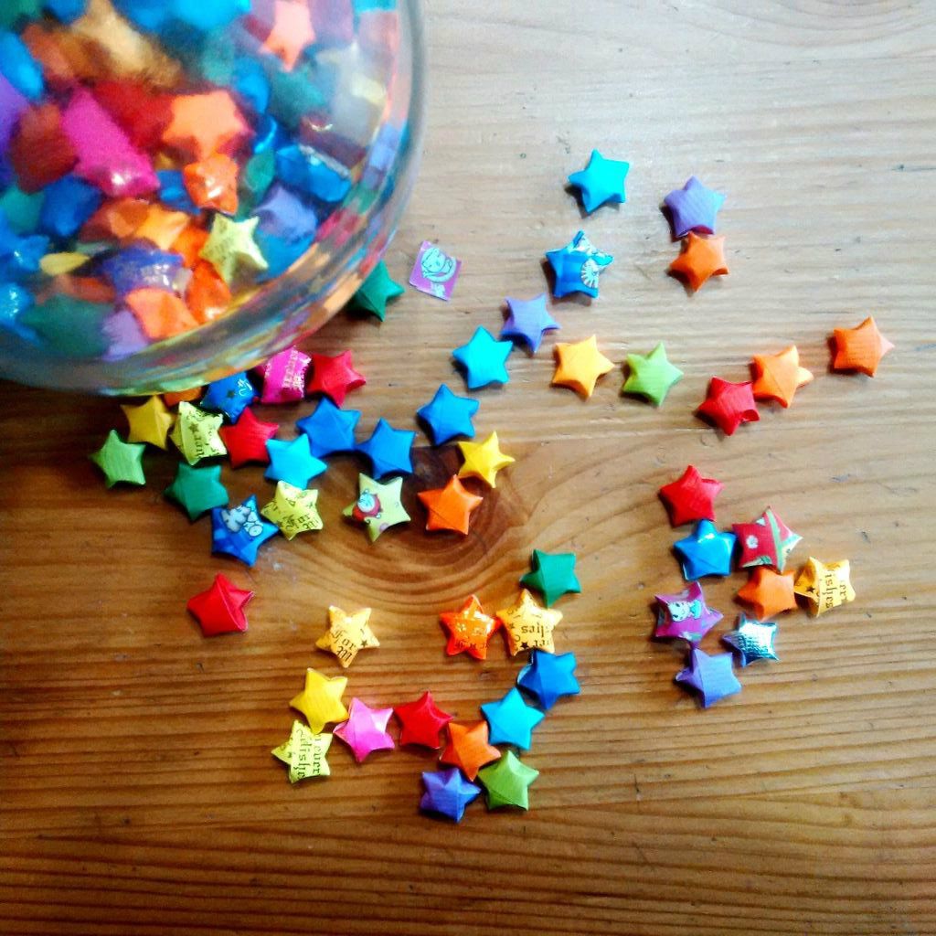 Bocal d'étoiles origami kawaii DIY