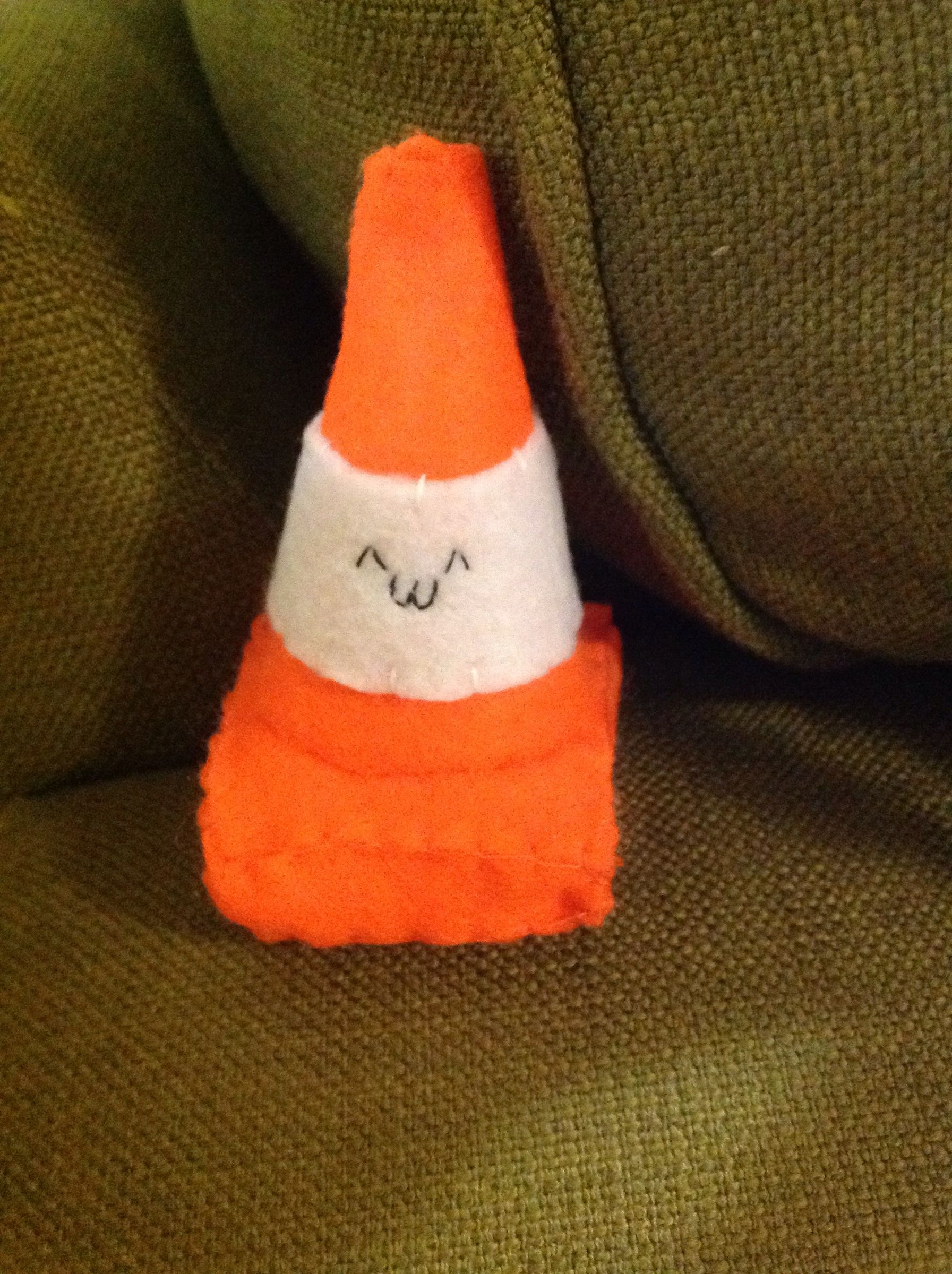 Cônes de chantier kawaii en feutrine