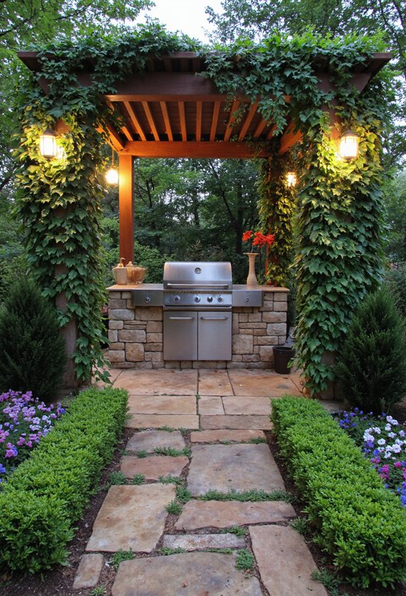 abri de barbecue intégration de jardin