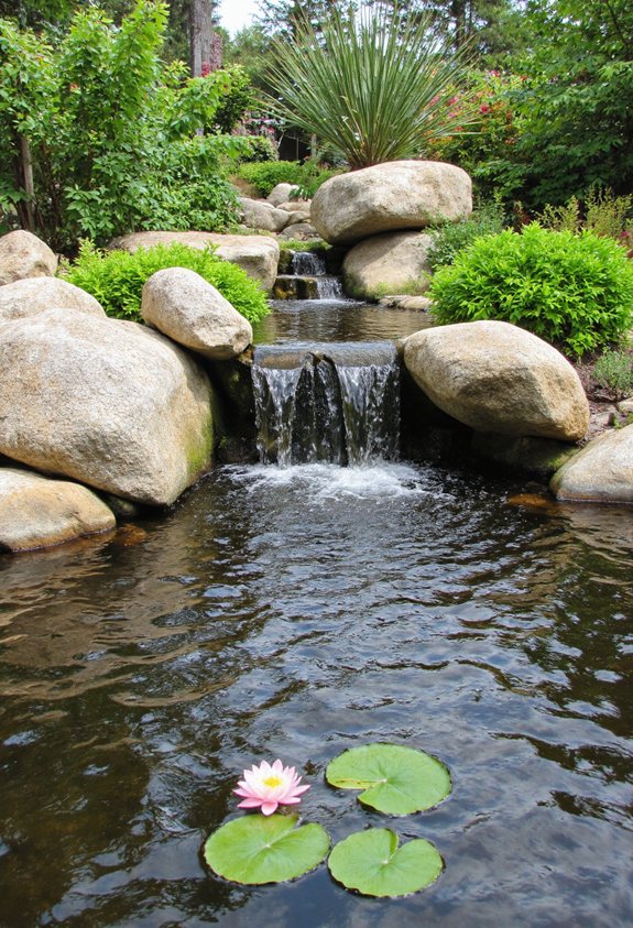 la cascade de style améliore l'oasis de jardin