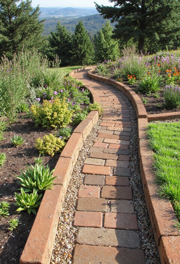 bordure de jardin en briques charmantes