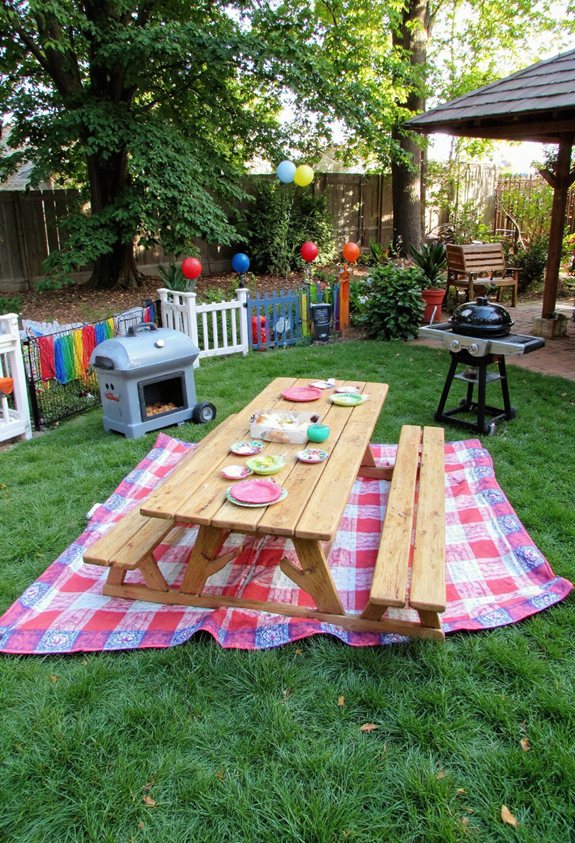 zone de barbecue sécurisée pour enfants dans le jardin