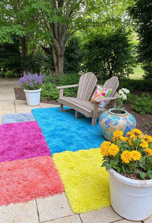 tapis d'extérieur coloré ambiance