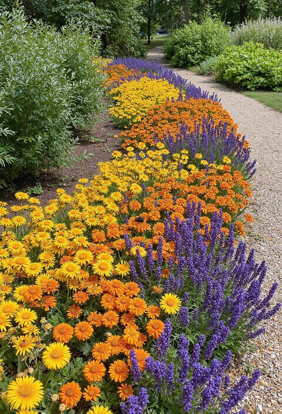 bordures de pollinisateurs vivaces colorées