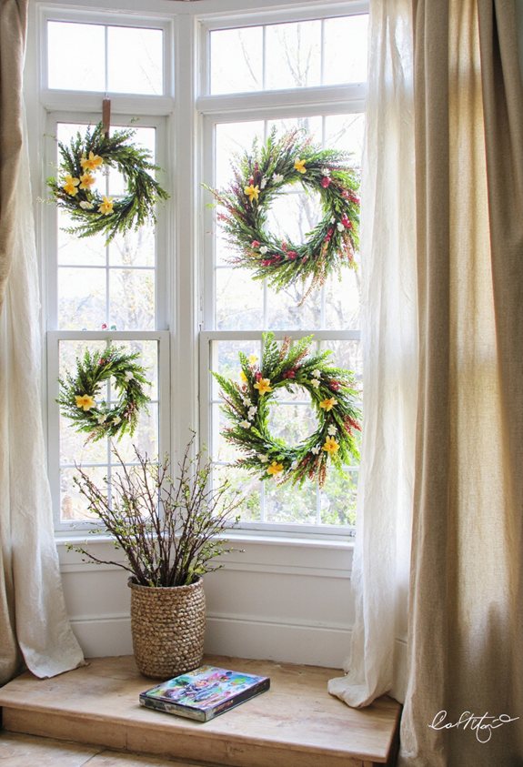 couronne de printemps colorée