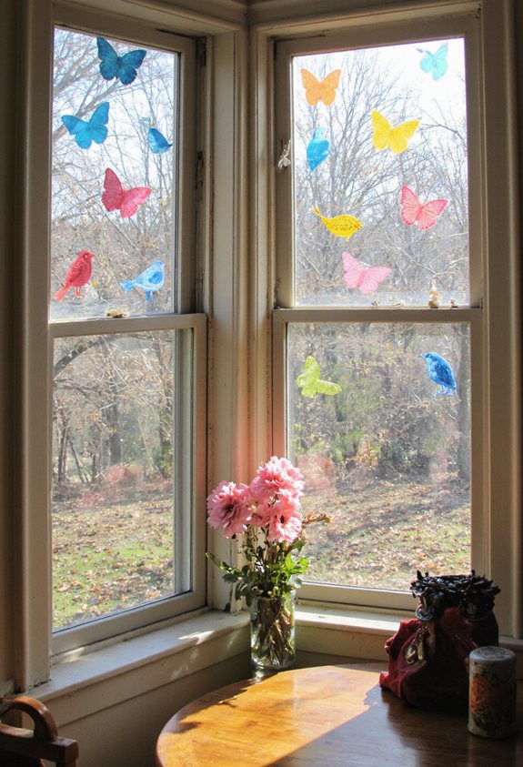 autocollant de fenêtre coloré décor