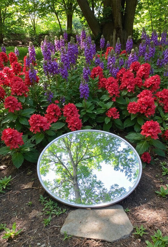 miroirs compacts agrandissent le jardin