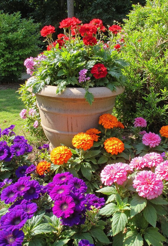 idées de jardin de fleurs en conteneurs