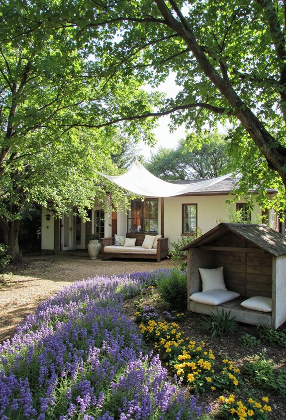 jardin ombragé de retraite agréable