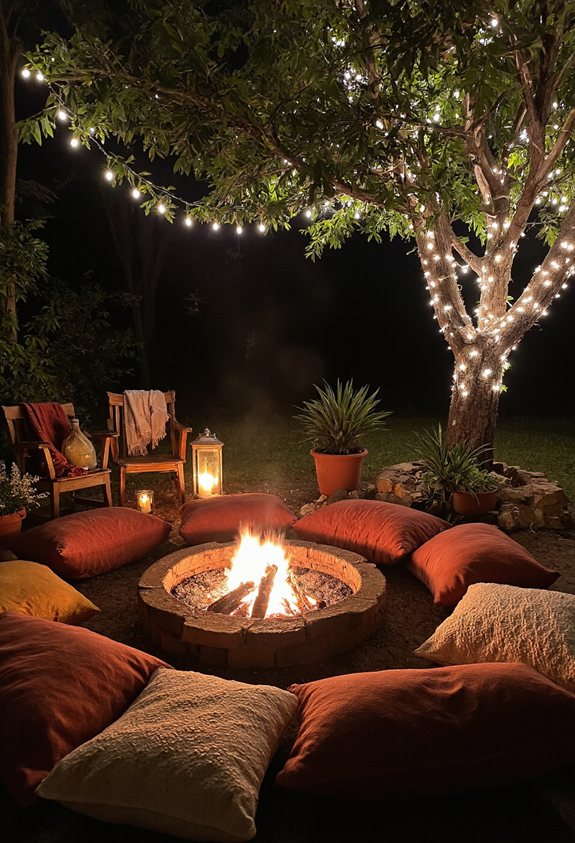 coin de feu extérieur confortable