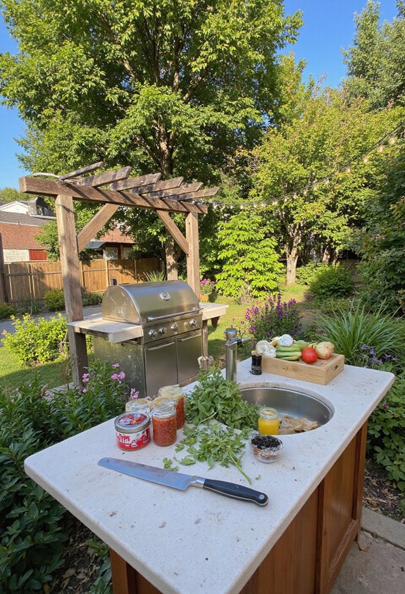 zone de préparation de barbecue dédiée