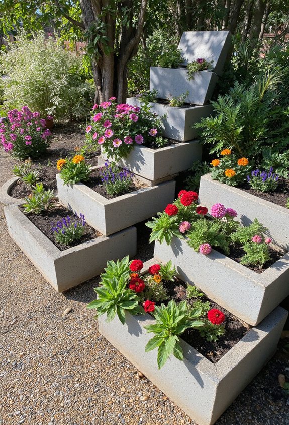 jardinières de jardin en béton DIY