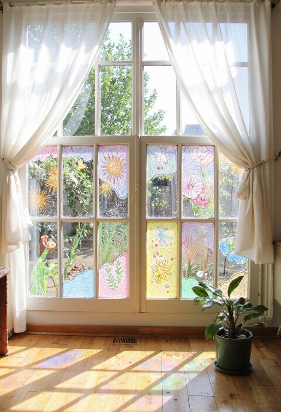 panneaux de fenêtre peints DIY