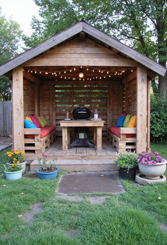 barbecue oasis en palette bricolage