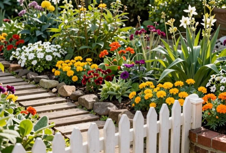 idées de bordure de jardin faciles et à faible coût