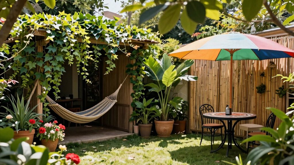 jardin élégant voisin cachant