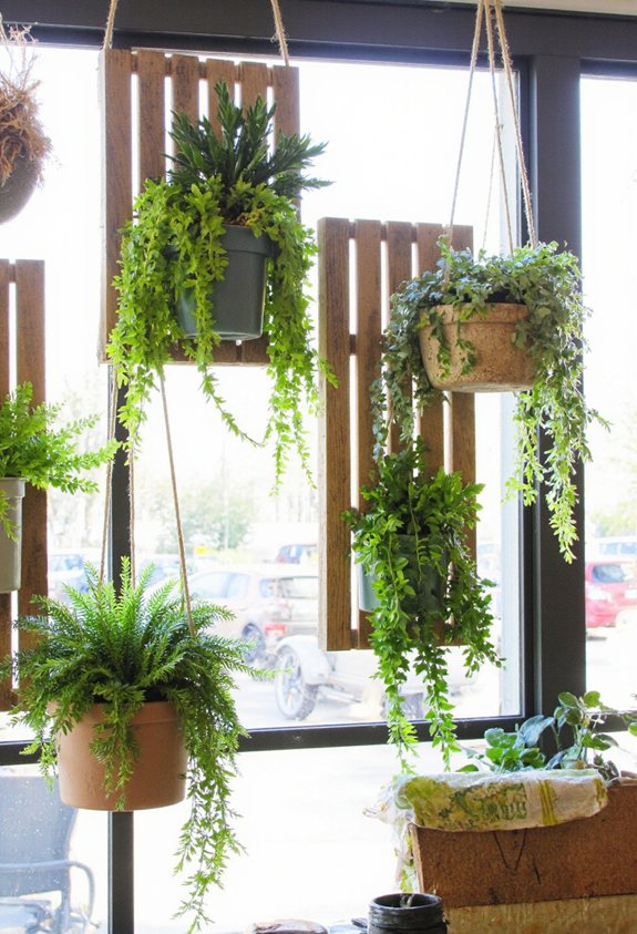 jardinières suspendues élégantes en palette