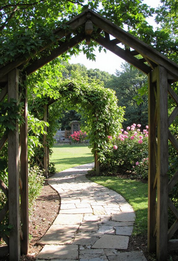 chemins de jardin en treillis élégants