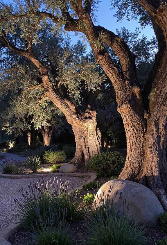 jardin d'oliviers enchanter éclairage