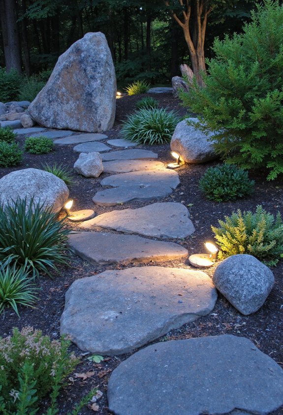 éclairage de jardin en pierre enchantée