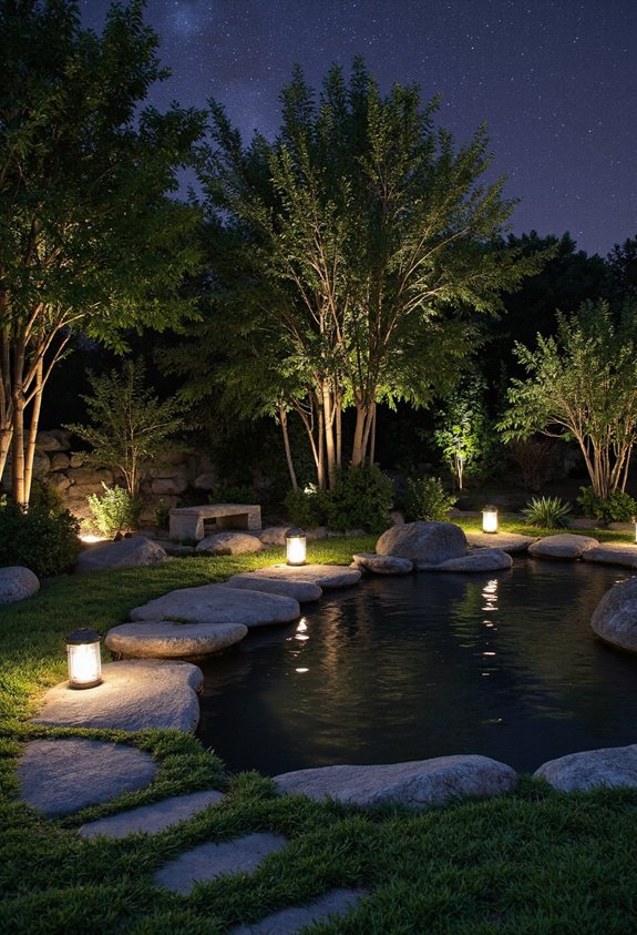 éclairage de jardin doux de nuit