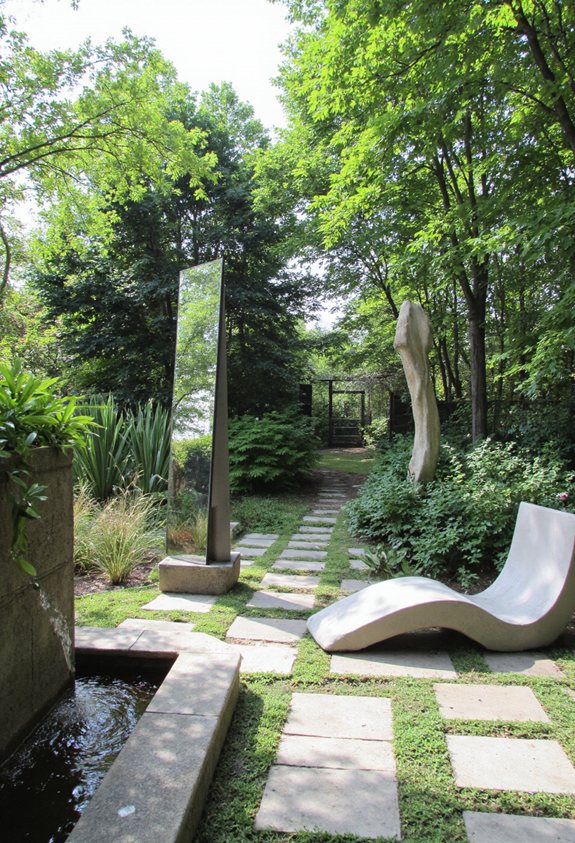 des miroirs géométriques améliorent le paysage moderne