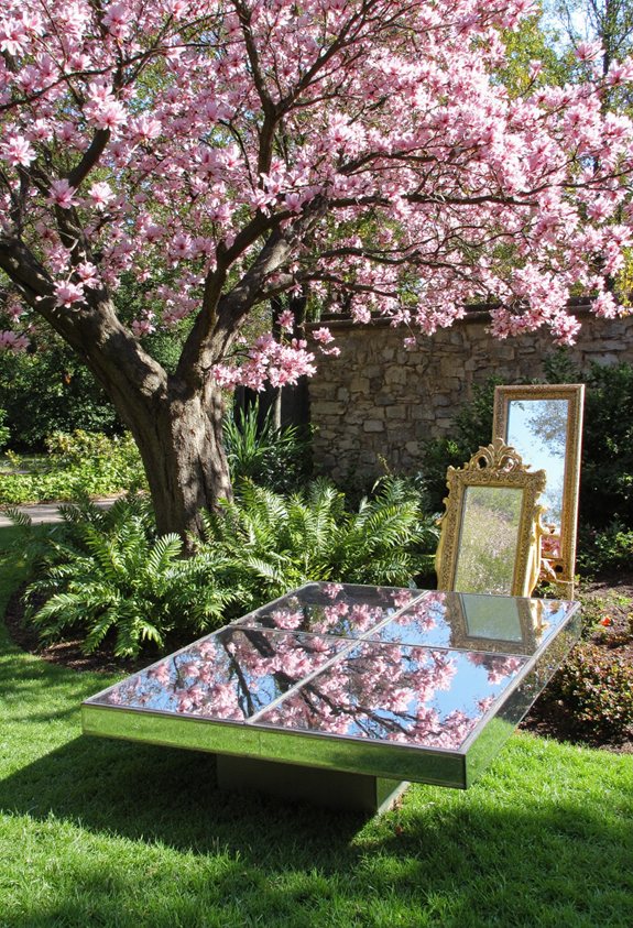 mobilier de jardin miroir glamour