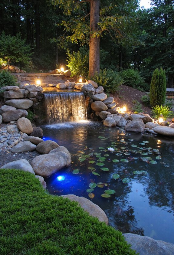 illumine les éléments d'eau magiquement