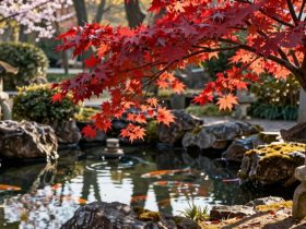 jardin d'exposition de érable japonais