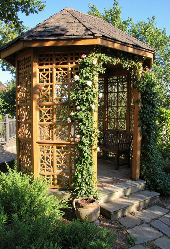 pergola oasis améliorée par treillis